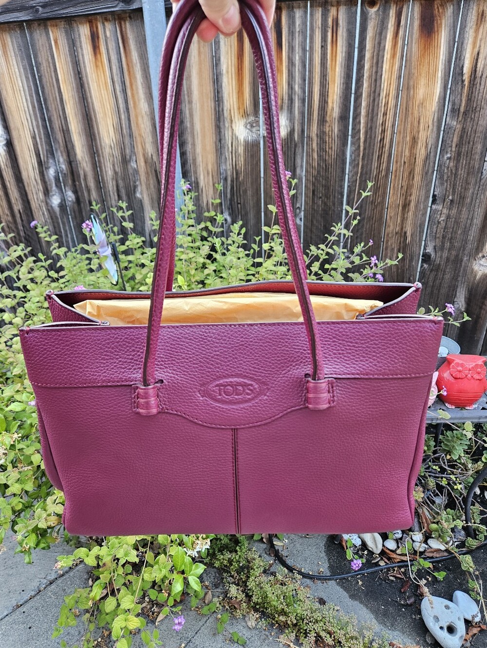 Tod’s Mocassino Tote - Cranberry Leather Bag - NWOT Dust Bag Included